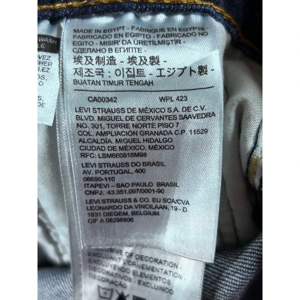Levis 511 Slim Fit Distressed Ripped Blue Denim Jeans Mens 40x31‎ Dark Wash